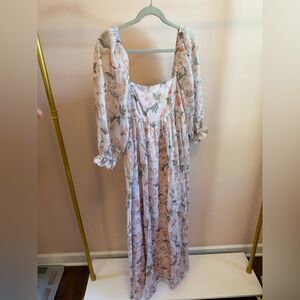 Storia Pastel Floral Bump Friendly was Long Sleeve Dress